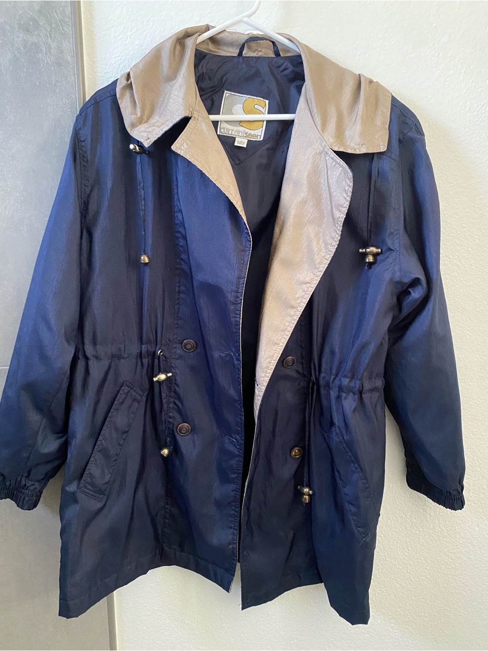 Caribbean Navy Utility Jacket with Tan Collar